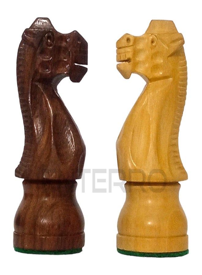 Enterro Wooden Chess Pieces 3.75 inch Staunton German Knight Classic Series - Made of Acacia and Boxwood (Without Chess Board) - Image 3